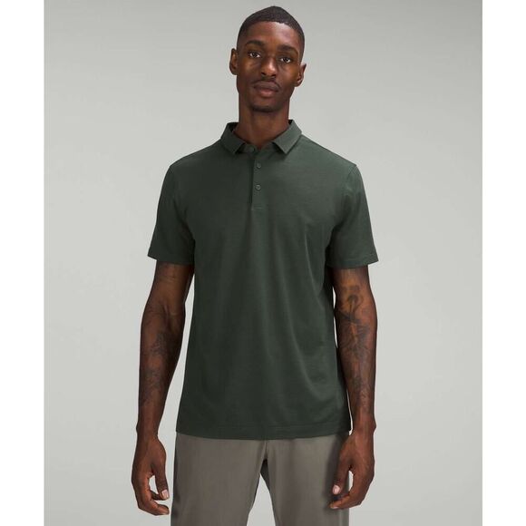 Lululemon Men’s Evolution Short Sleeve Polo Shirt in Smoked Spruce - Picture 1 of 9